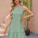 Naggoo Womens Sundress Summer Dresses for Women 2026 Sleeveless Tank Dress Spring Beach Boho Mini Dress (Green, XXL)