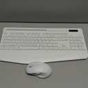 Wireless Keyboard and Mouse Combo - Full-Sized Ergonomic Keyboard with Wrist Rest, Phone Holder, Sleep Mode, Silent 2.4GHz Cordless Keyboard Mouse Set for PC, Laptop - Trueque (Pure White, 1 Pack)