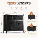 Sweetcrispy 7 Drawer Dresser with Fabric Bins Fabric Storage Tower Organizer for Bedroom Closet Hallway Entryway Tall Chest of Drawers with Steel Frame Wood Top Easy Pull Handles,Black, 11.8"D x 39.3"W x 30.3"H