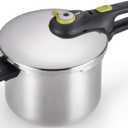 T-fal Ultimate Stainless Steel Pressure Cooker 6.3 Quart, Induction Compatible, Secure Locking Lid, Safe & Easy to Use, Cookware, Pots and Pans, Kitchen, Dishwasher Safe, Silver