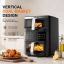 13QT Vertical Compact Dual Basket Air Fryers with Viewing Window, 4.5+8.5Quart