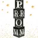 Sotiff Sotiff 4 Pcs Large Prom Column Standup Photo Booth 51inch Black and Silver 2026 Prom Decorations Grad Night Party Decor for 2026 Graduation Decorations Supplies