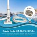 Retevis MA06 VHF Marine Antenna, 3.5dBi Fiberglass Waterproof Boat Antenna, 23 Ft/7 m RG-58 Coaxial Cable with PL-259 Connector Ratchet Mount, for Retevis RA27 RM20 VHF Marine Radio, 43.3Inch