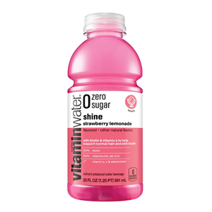 Vitamin Water Zero Sugar Shine Strawberry Lemonade Drink, 20 oz 10 Pack