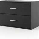 Homes: Inside + Out Apexa 2-Drawer Wooden Stackable Storage Drawers, Small Food Pantry Cabinet, Cajonera De Madera, Underbed Drawer Dorm Teen Room Decor & Bedroom, Home Office, Kitchen, Black