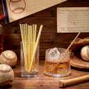 12 Pcs Baseball Bat Cocktail Stirrers Metal Coffee Beverage Stirrer 4.8 Inch Baseball Party Supplies Sports Party and Outing Decoration for Fans(Gold)