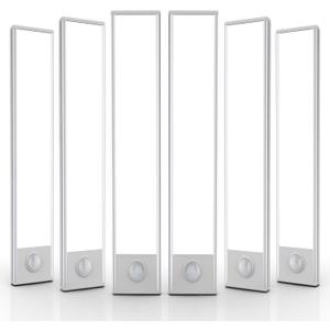 6 Pack Under Cabinet Lighting Wireless, 50 LED Rechargeable Battery Motion Sensor Light Indoor, Stick On Magnetic Closet Lights, Under Counter Lights for Kitchen, Stairs, White 12 in