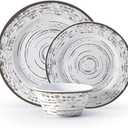 Pfaltzgraff Trellis 12 Piece Outdoor Melamine Dinnerware Set, Mulitcolored, Service for 4