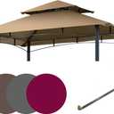 EasyLee 8'x5' Grill Gazebo Canopy Cover - Waterproof Replacement Top with T-Hook,Khaki