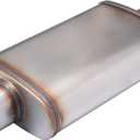 Universal 409 Stainless Muffler Straight-Through Performance Muffler Exhaust, center in | center out (2.5")