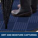 Smiry Front Door Mat Outside Entrance, Heavy Duty Outdoor Indoor Natural Rubber Doormat, Non Slip, Trap Dirt and Moisture, Easy Clean, Low Profile Patio Porch Entryway Mat, 29.5x17, Navy Blue