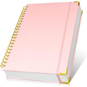 Hardcover Spiral Notebook Journal 8.5 x 11,300 Pages College Ruled Notebook, Lined Thick Journals for Women Men,A4 Thick Spiral Journal for Writing,110GSM Paper, Spiral Notebooks for Work School Pink