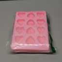 3 Pcs Silicone Heart-Shaped Chocolate Molds - Non-Stick Candy Heart Molds Silicone, Candy Making Supplies for Baking, Candy, Gummy, Food Grade in Kitchen and Dining- Pink