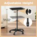 Rolling Salon Tray on Wheels - Adjustable Height 25"-37" Tattoo Tray, Premium Aluminum Easy Assembly Salon Trolley Cart for Clinic Spa Tattoo Studio Elderly Care Home Use(37inch)