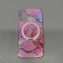 Loheckle for iPhone 16 Case 6.1 Inch - Compatible with MagSafe Stand Women Girls Cute Clear Girly Aesthetic Kawaii Unique Design Soft TPU Protection Built-in Stand Cover for iPhone 16, Fen Stone