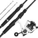 KastKing Lethal Phantom Twin-Tip Fishing Rod and Reel Combo | Baitcaster or Spinning Combo, IM6 Graphite Blank, PTS 2-Piece Design, Aluminum Oxide Guides, Superpolymer Grip, Smooth Drag (2000 Reel, 6'2" M Rod (2-Piece + Extra Tip) 5.2:1 gear ratio)