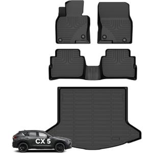 Wayhigh Floor Mats & Cargo Liner for Mazda CX5 2025 2024 2023 All Weather TPE Car Mats Waterproof Anti-Slip Rubber Trunk Liner CX-5 Accessories