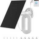 Outdoor Solar Charger for Ring Doorbell Compatible with Plus/Pro/3/3+/4, 4W Weatherproof Solar Panel with Built-in 5200mAh Battery, 13ft Cable & 360 Adjustable Mount for Video Doorbells