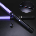2 Pack Rechargeable Lightsabers with Connector, Metal Hilt Light Sabers, Durable PC Blade, USB Charging, Combine into Double Staff, 12 Colors LED, Sound Effects, Dueling Toys for Kids Adults, Gifts