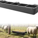 37.63In Goat Feeder, 2.5 Gallon Livestock Feeding Rack, Divided and Hanging Design for Sheep Farming, Livestock Water Trough, 1PC (1Piece)