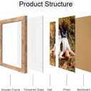 iRahmen 8x12 Picture Frame with HD Tempered Glass, Display Pictures 6x9 with Mat or 8 x 12 Without Mat, Wood Photo Frame for Tabletop and Wall (Rustic Brown, 1 Pack)
