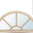 Pushglossy 22" x 10" Entry Door Glass Insert Half Round Top Exterior Door Window Inserts Replacement Kit for Home Improvement(5 Lite Low-e Glass,Tan)