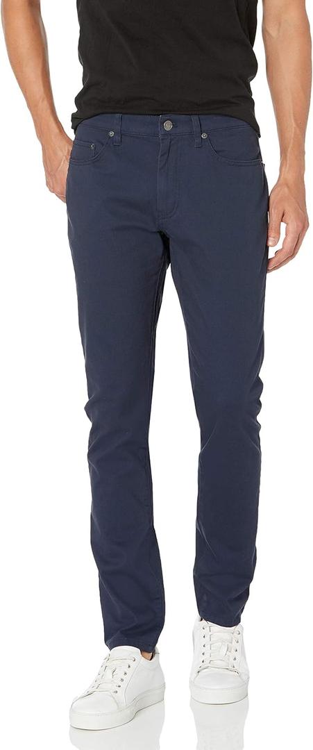 Men's 5-Pocket Stretch Twill Casual Pants (34W x 31L, Navy)