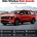 Canvcle Carnival Rain Guards - Window Visors for Kia Carnival 2022-2025 2026, Outside-Mount Tape-On Side Window Wind Deflectors for Carnival Accessories, Vent Visors Shades Rainproof 4PCS