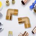 2pcs Brass Pipe Fitting 90 Degree Elbow 3/4" NPT Male to 3/4" NPT Male Pipe Fittings