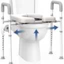 Raised Toilet Seat with Handles - Toilet Seat Riser for Seniors with Adjustable Width & Height,400 lbs Elevated Toilet Seat Riser for Handicap, Disabled and Pregnant, Fit Any Toilet