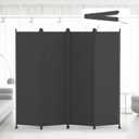 Kokorona 4 Panel Room Divider, 6FT Tall Folding Privacy Screen Wall Dividers, Portable Privacy Screen Freestanding Room Divider for Room Separation, Included - Cover Strips, Grey, 88''W x 71''H