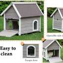 Rockever Outdoor Cat House, Waterproof Feral Cat House for Outdoor Cats with Escape Door and Clear Windows for 2 Cats (Grey)