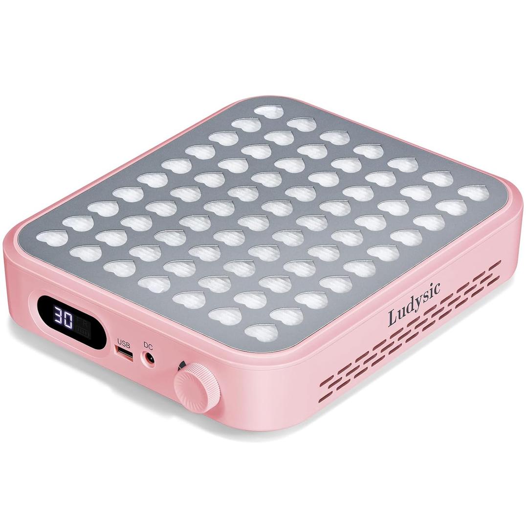 Nail Dust Collector with 2 Reusable Filters,Nail Vacuum Dust Collector Quiet for Nail Tech Art, Powerful Nail Fan and Duster Collector,Nail Vacuum Cleaner for Salon and Home(Pink)