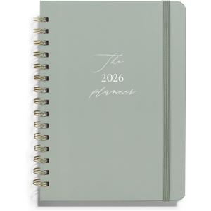 2026 Planner - Weekly and Monthly Planner, January 2026 - December 2026, Hardcover, 2026 Calendar Planner Book with Tabs, Aesthetic, Perfect for Office Home School Supplies (Sage Green, A5 (Jan 2026-Dec 2026))