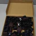 Chair Leg Floor Protectors Chair Leg Protectors for Hardwood Floors Silicone Caps Felt Strengthen Bottom Protection Anti-Scratch Reduce Noise 32 Pack Black Square L Fit:1-1/8" to 1-9/16" (27-40mm)