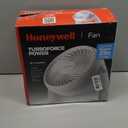 Honeywell TurboForce Air Circulator, Small Tabletop Fan, Quiet Personal Fan for Home or Office, 3 Speeds, 90 Degree Pivoting Head, White, HT-904