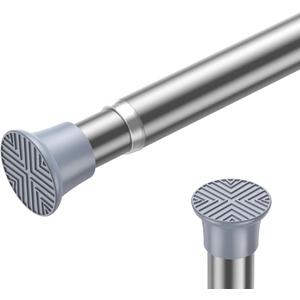 1PCS Spring Tension Curtain Rods 24 to 46 Inch Silver Tension Rod Spring Curtain Rod Short Curtain Rod Tension Adjustable Curtain Rods for Kitchen, (With One Set Rod Holder)