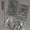 WILLBOND 36 Pieces Cold Wave Rod Hair Perm Rods Hair Rollers Perming Curlers with Steel Rat Tail Comb for Hairdressing Styling (0.59 Inch (Pack of 36), Gray)