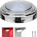 RVZONE Marine Boat Dome Light 12V LED Marine Lights Interior with Toggle Switch 7" LED Boat Cabin Lighting with Stainless Steel Surface Mount