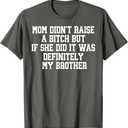 Mom Didn't Raise A Bitch But If She Did It was My Brother T-Shirt (Gray)3XL