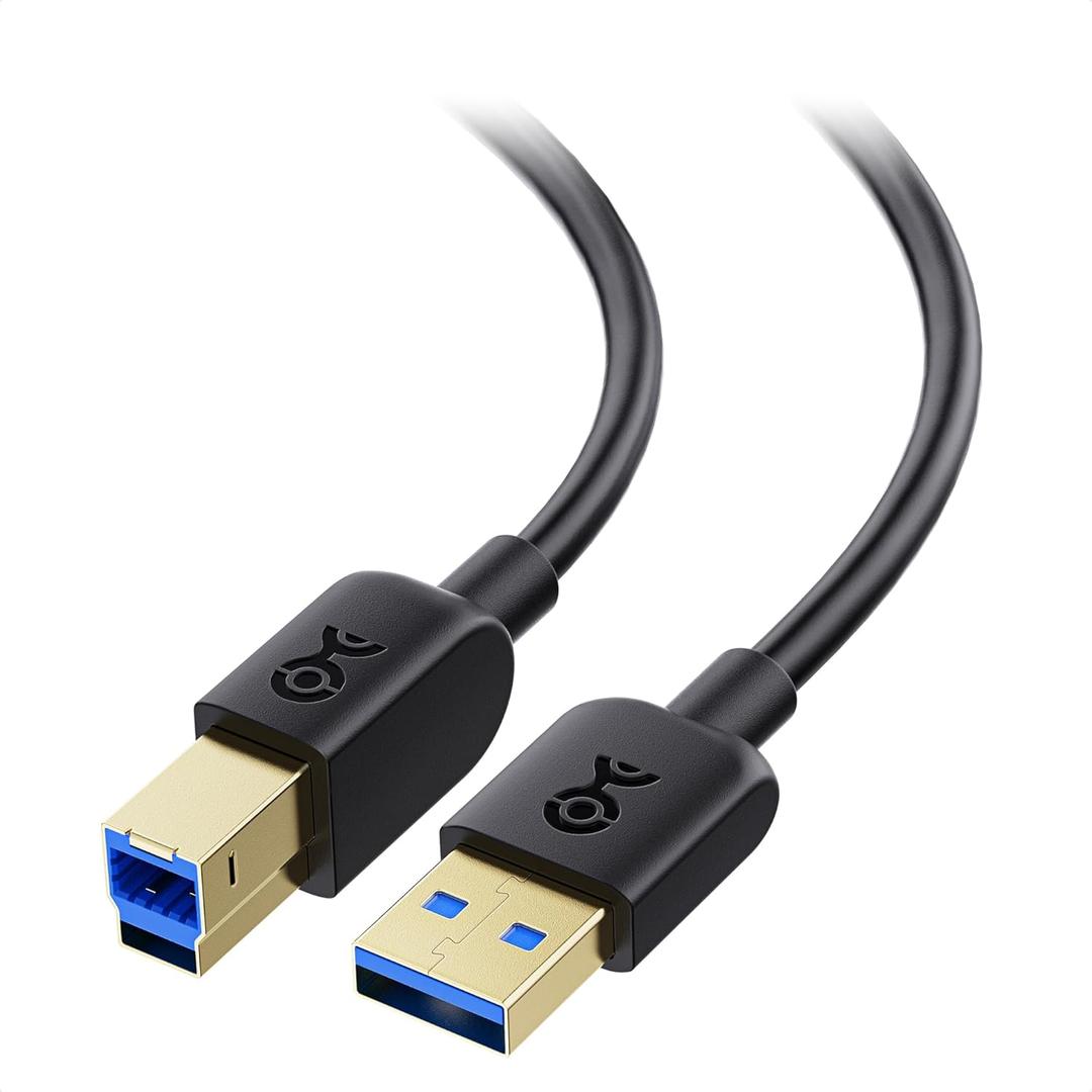 Cable Matters 5Gbps Long USB 3.0 Cable - 10ft, USB A to B Cable, USB3 Cord with Type-B 3.0 Connector for Hard Drive Enclosure/Built-in Hub and More, Black