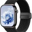 Braided Stretchy Band Compatible with Apple Watch Bands 38mm 40mm 41mm 42mm 44mm 45mm 46mm 49mm Women Men, Soft Nylon Solo Loop Magnetic Sport Strap for iWatch Series 11 10 9 8 7 6 5 4 3 2 1 SE Ultra