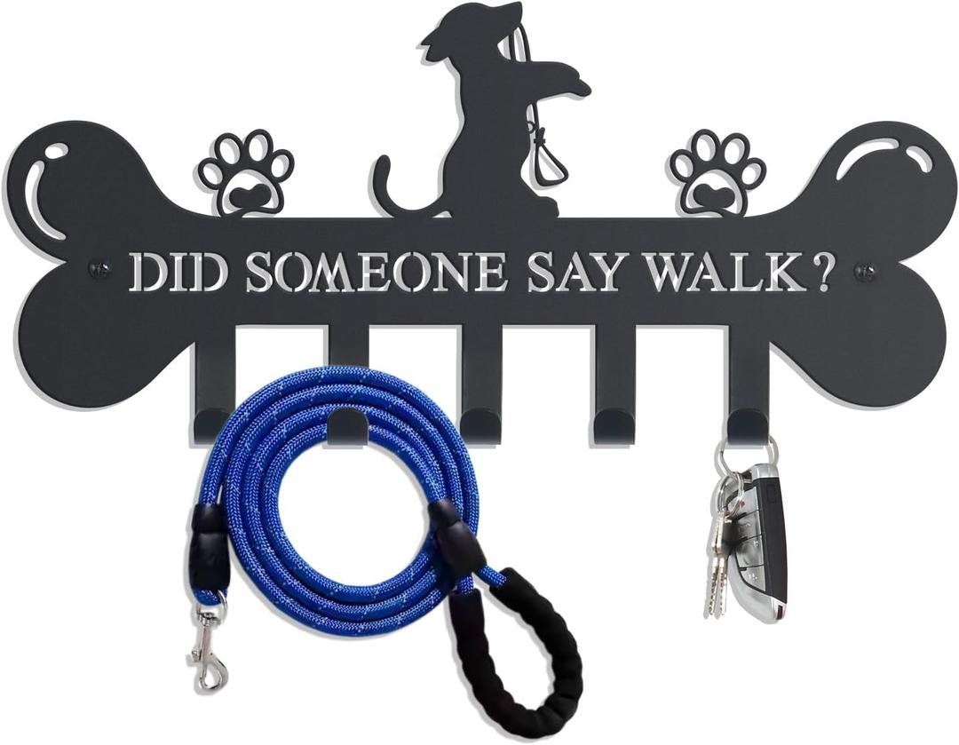 Bnesi Dog Leash Holder for Wall Modern Dog Stuff Wall Organizer Cute Wall Hook for Dog Leash Farmhouse Key Holder Wall Mount Dog Leash Hook for Home Entryway Wall Decor for Dog Lover (Lovely)
