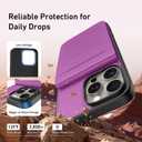 Bemal for iPhone 13 Pro Max Wallet Case, Built-in Card Holder, RFID Blocking, PU Leather Kickstand, Magnetic Closure, Durable Shockproof Phone Cover for Women and Men, Violet