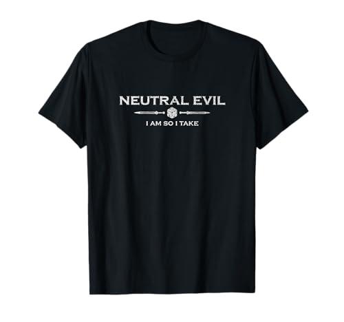 D20 Role Playing Game - Neutral Evil T-Shirt Small