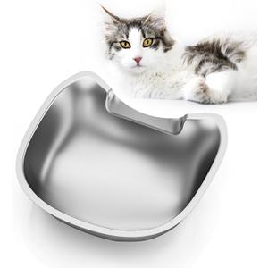 Stainless Steel Cat Bowls: Suitable for Automatic Pet Feeder Cat Whisker Fatigue Relief Friendly Shape and Easy to Clean