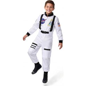 Astronaut Costume for Kids Space Pilot Toddler Boys Birthday Halloween Costumes (8-10 Years, White)