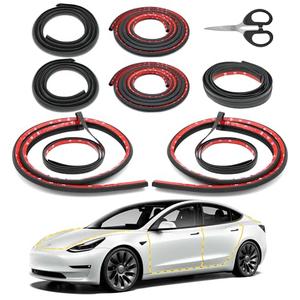 Car Weather Stripping for Tesla Model 3, Soundproof Seal for Wind Noise Reduction, Door & Trunk & A/B Pillar Rubber Seals