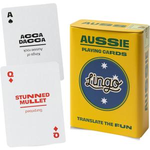 Lingo Aussie Playing Cards in Wayfarer Tin Box | Travel Flashcards | Learn Aussie Slang Vocabulary in A Fun & Easy Way | 52 Essential Translations