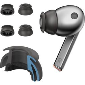 Premium Multi-Flange Eartips for Galaxy Buds3 Pro (Black, Small)  Always Fits, Never Slips